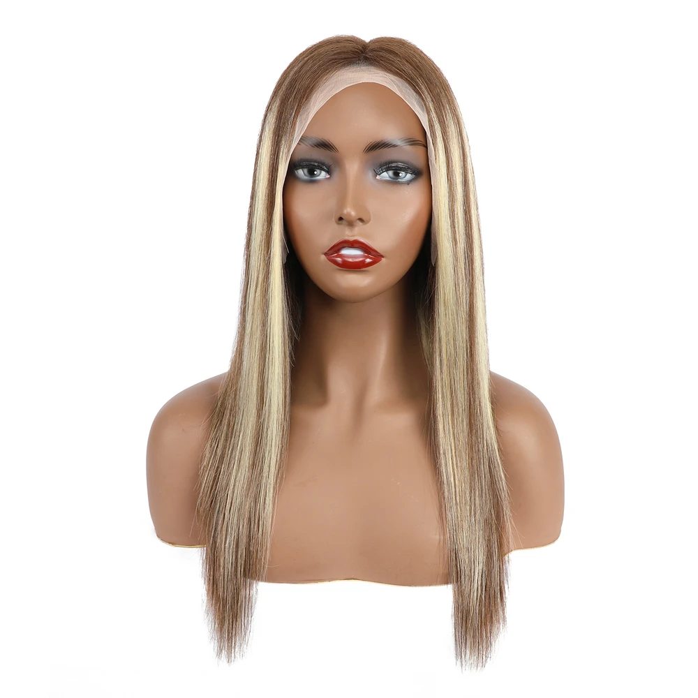 Human Hair Cuticle Aligned Lace Front Wig Piano Color P4-613